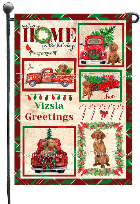 Welcome Home for Christmas Holidays Vizsla Dogs Garden Flag GFLG67059