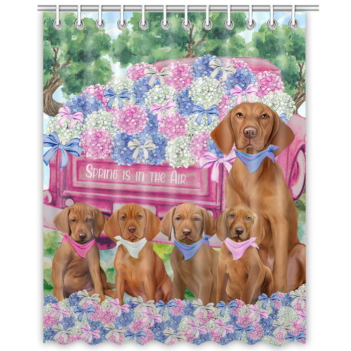 Vizsla Shower Curtain, Explore a Variety of Personalized Designs, Custom, Waterproof Bathtub Curtains with Hooks for Bathroom, Dog Gift for Pet Lovers