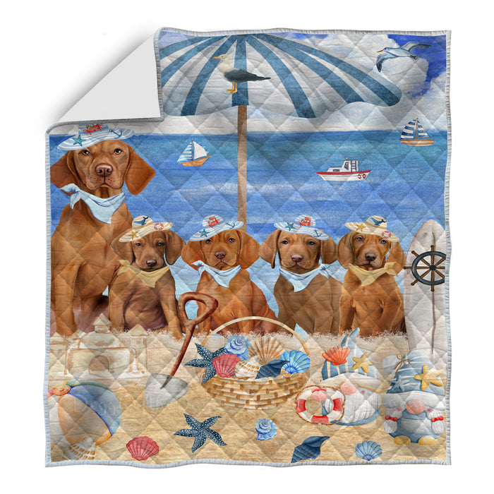 Vizsla Bed Quilt, Explore a Variety of Designs, Personalized, Custom, Bedding Coverlet Quilted, Pet and Dog Lovers Gift