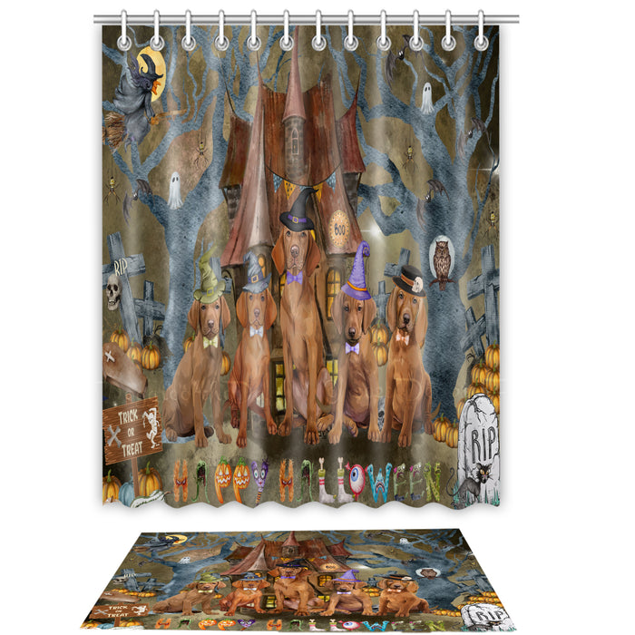 Vizsla Shower Curtain & Bath Mat Set, Bathroom Decor Curtains with hooks and Rug, Explore a Variety of Designs, Personalized, Custom, Dog Lover's Gifts