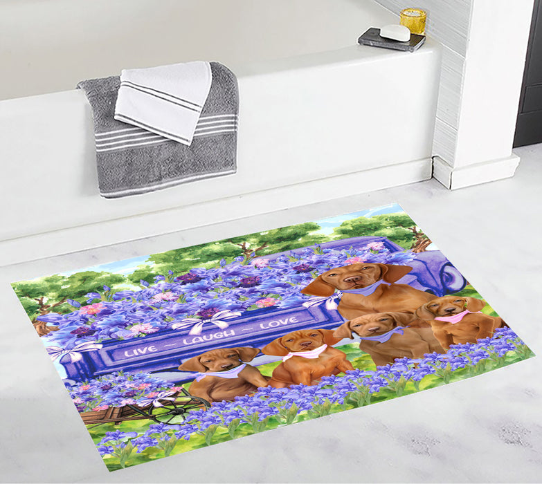 Vizsla Custom Bath Mat, Explore a Variety of Personalized Designs, Anti-Slip Bathroom Pet Rug Mats, Dog Lover's Gifts