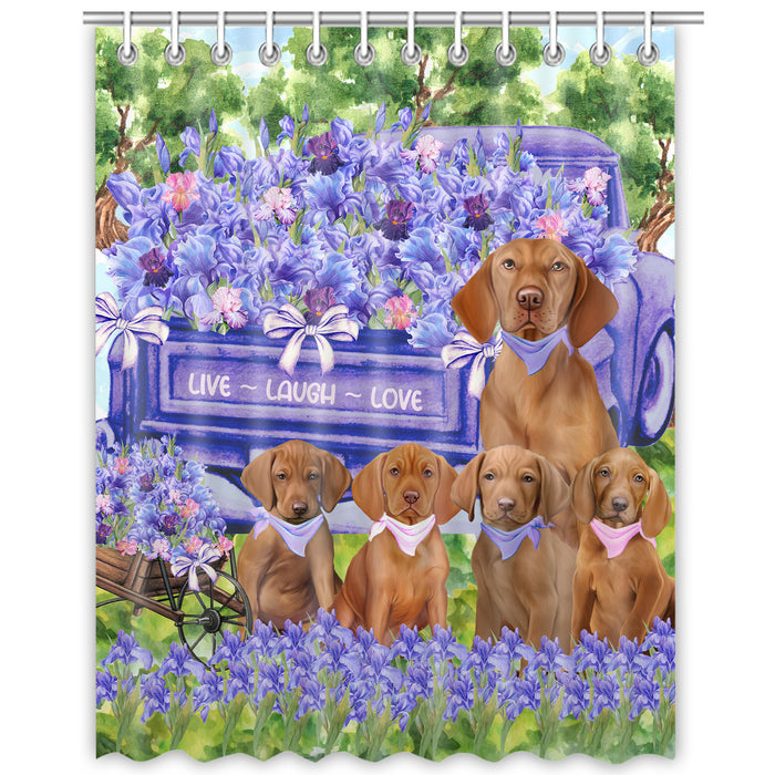 Vizsla Shower Curtain: Explore a Variety of Designs, Personalized, Custom, Waterproof Bathtub Curtains for Bathroom Decor with Hooks, Pet Gift for Dog Lovers