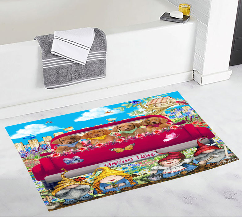 Vizsla Anti-Slip Bath Mat, Explore a Variety of Designs, Soft and Absorbent Bathroom Rug Mats, Personalized, Custom, Dog and Pet Lovers Gift