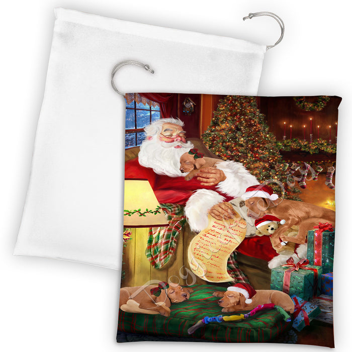 Santa Sleeping with Weimaraner Dogs Drawstring Laundry or Gift Bag LGB48861