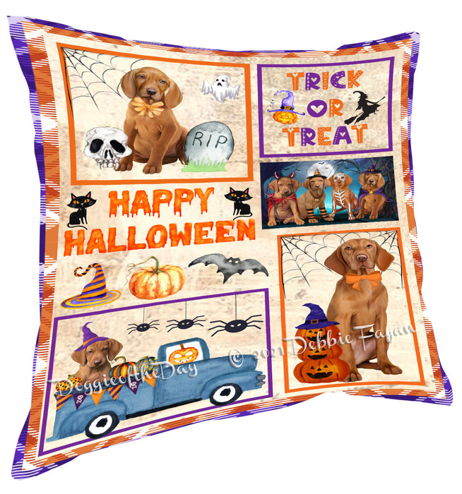 Happy Halloween Trick or Treat Vizsla Dogs Pillow with Top Quality High-Resolution Images - Ultra Soft Pet Pillows for Sleeping - Reversible & Comfort - Ideal Gift for Dog Lover - Cushion for Sofa Couch Bed - 100% Polyester, PILA88408