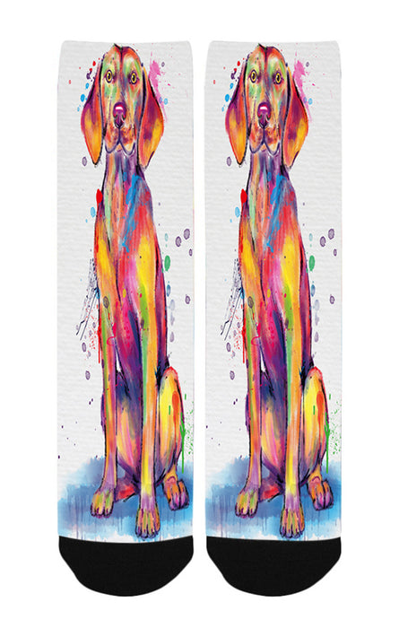 Watercolor Vizsla Dog Women's Casual Socks