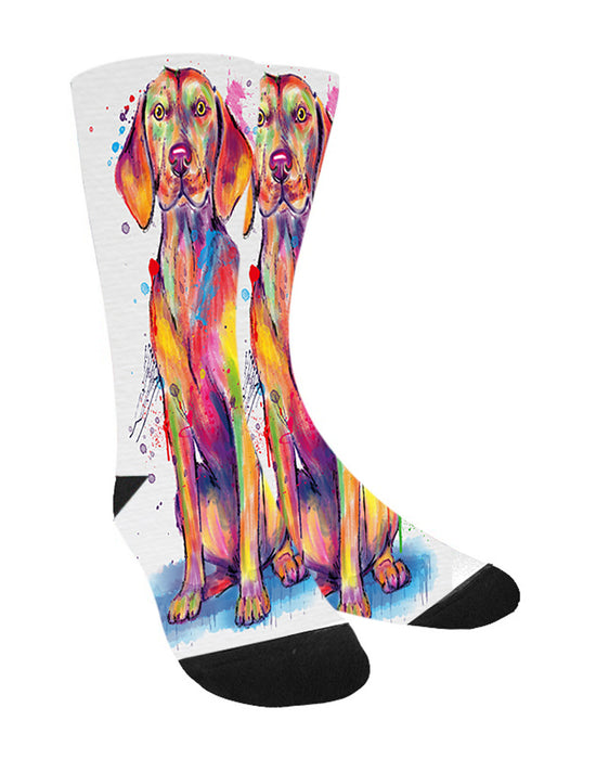 Watercolor Vizsla Dog Women's Casual Socks