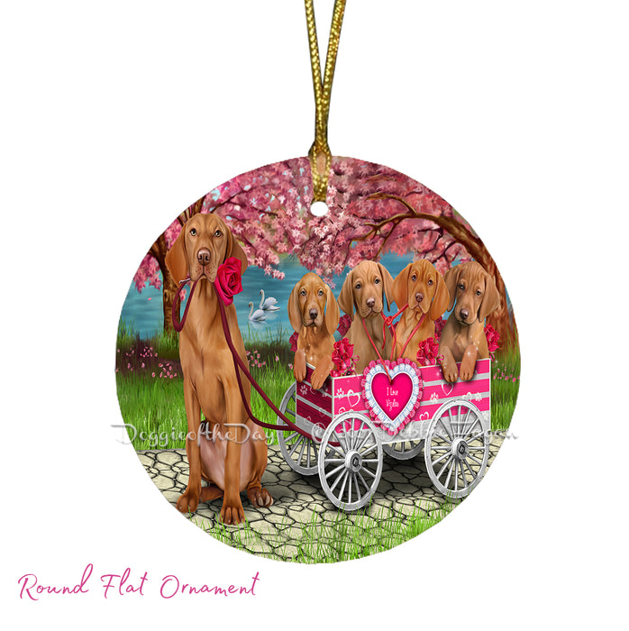Mother's Day Gift Basket Vizsla Dogs Blanket, Pillow, Coasters, Magnet, Coffee Mug and Ornament