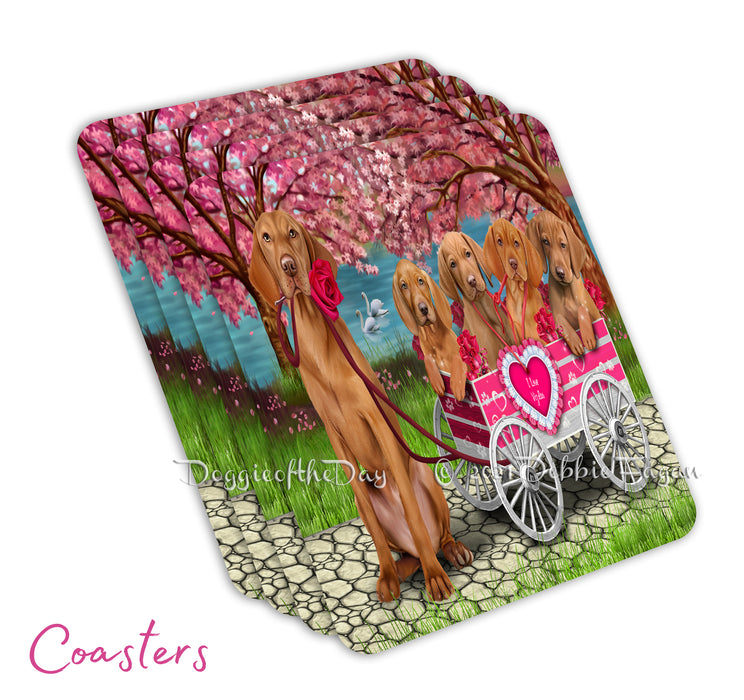 Mother's Day Gift Basket Vizsla Dogs Blanket, Pillow, Coasters, Magnet, Coffee Mug and Ornament