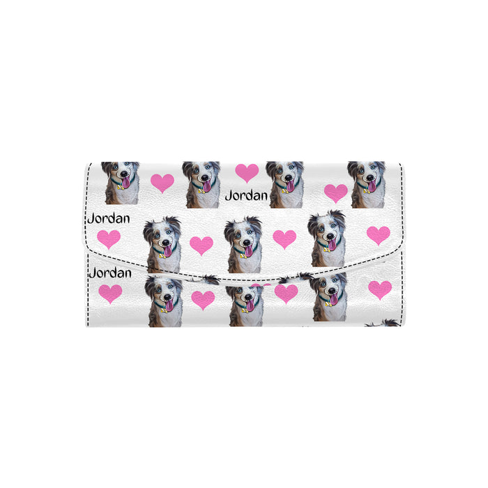 Custom Add Your Photo Here PET Dog Cat Photos on Women's Flap Wallet