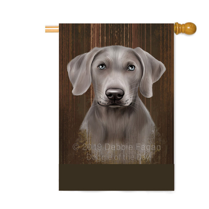 Personalized Rustic Weimaraner Dog Custom House Flag FLG64739