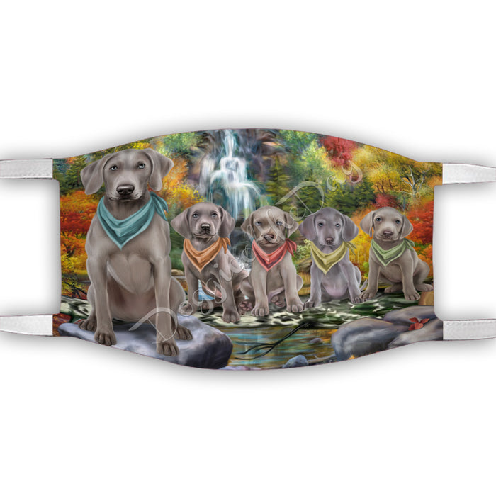 Scenic Waterfall Weimaraner Dogs Face Mask FM49353