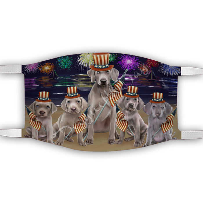 4th of July Independence Day Weimaraner Dogs Face Mask FM49453