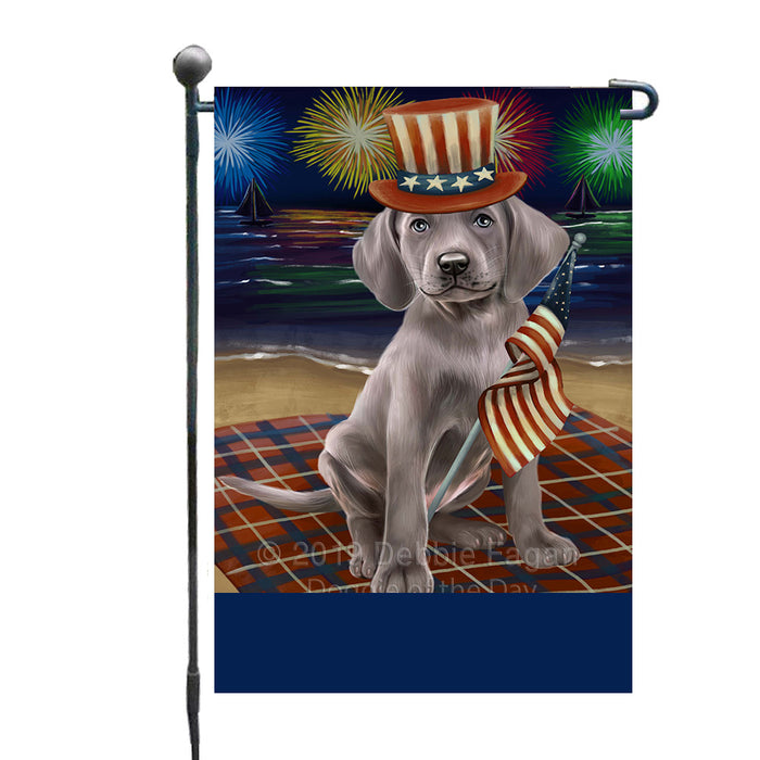 Personalized 4th of July Firework Weimaraner Dog Custom Garden Flags GFLG-DOTD-A58152