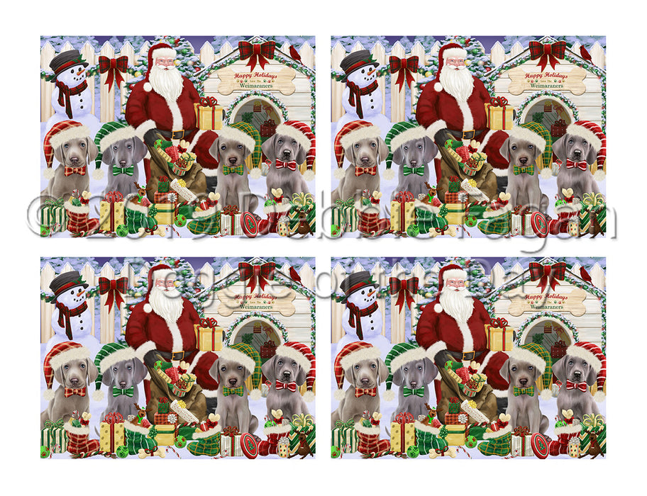 Happy Holidays Christmas Weimaraner Dogs House Gathering Placemat