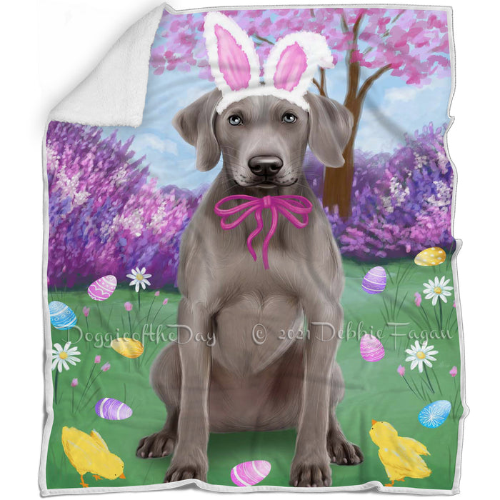 Weimaraner Dog Easter Holiday Blanket BLNKT60429