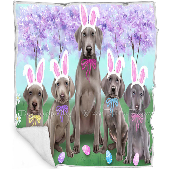 Weimaraners Dog Easter Holiday Blanket BLNKT60438