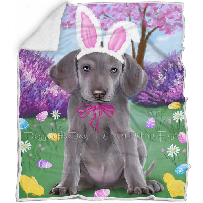 Weimaraner Dog Easter Holiday Blanket BLNKT60447