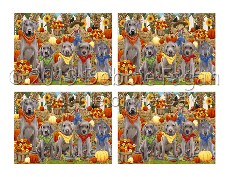 Fall Festive Harvest Time Gathering Weimaraner Dogs Placemat