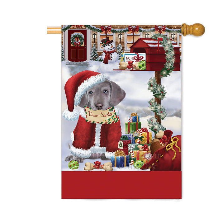 Personalized Happy Holidays Mailbox Weimaraner Dog Christmas Custom House Flag FLG-DOTD-A60036