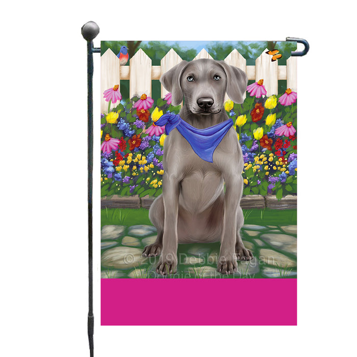 Personalized Spring Floral Weimaraner Dog Custom Garden Flags GFLG-DOTD-A63035