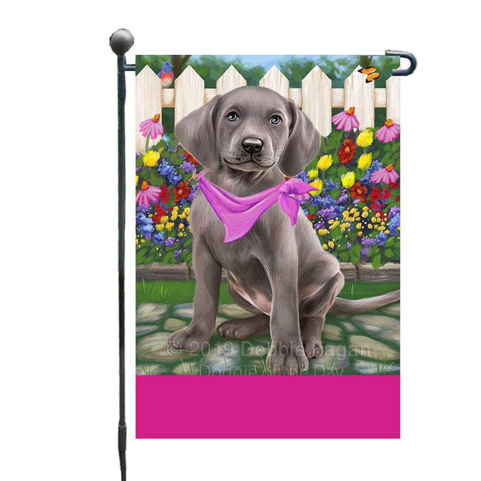 Personalized Spring Floral Weimaraner Dog Custom Garden Flags GFLG-DOTD-A63037