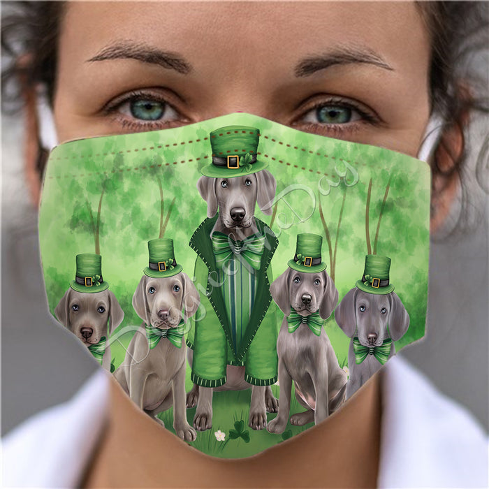 St. Patricks Day Irish Weimaraner Dogs Face Mask FM50200