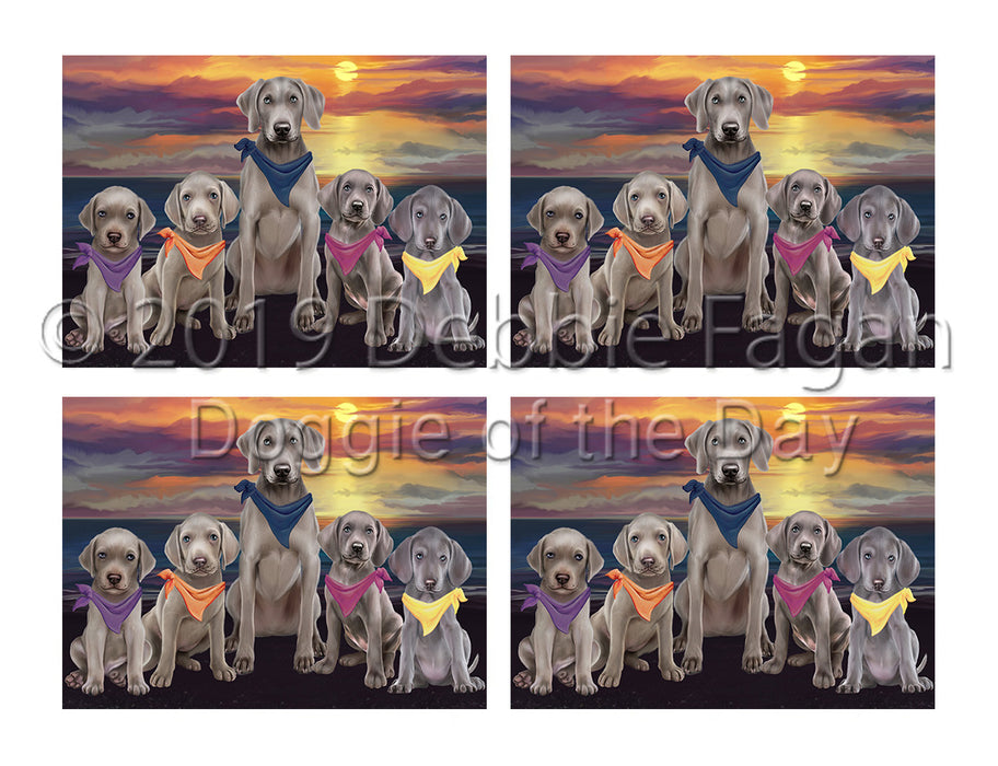 Family Sunset Portrait Weimaraner Dogs Placemat