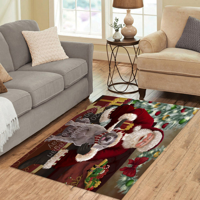 Santa's Christmas Surprise Weimaraner Dog Polyester Living Room Carpet Area Rug ARUG67895