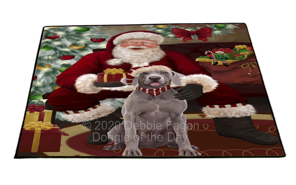 Santa's Christmas Surprise Weimaraner Dog Indoor/Outdoor Welcome Floormat - Premium Quality Washable Anti-Slip Doormat Rug FLMS57604