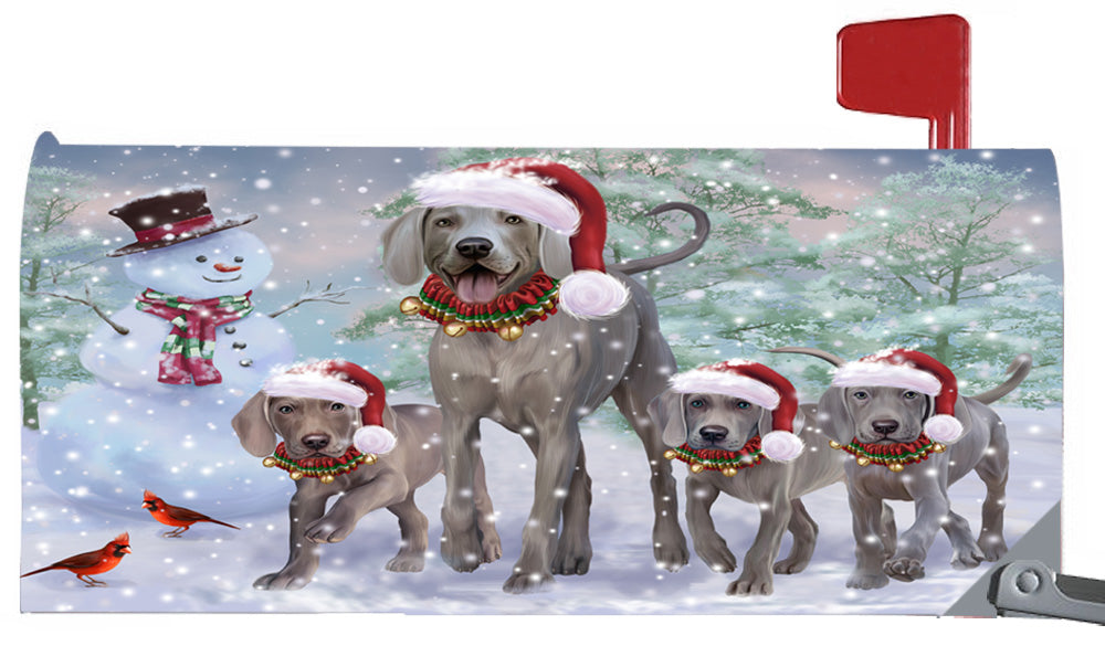 Magnetic Mailbox Cover Christmas Running Family Weimaraners Dogs MBC48276