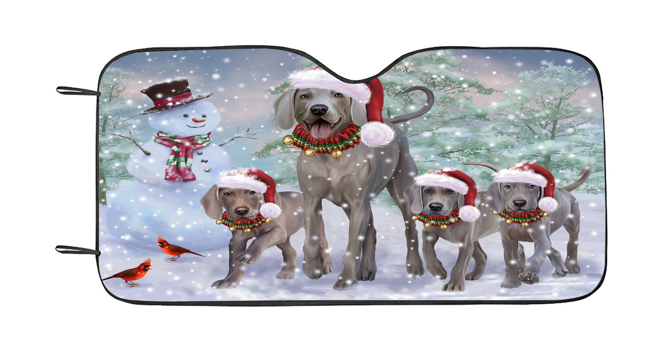 Christmas Running Family Weimaraner Dogs Car Sun Shade