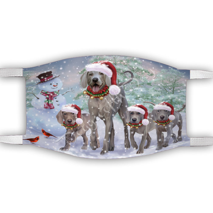 Christmas Running Fammily Weimaraner Dogs Face Mask FM48751