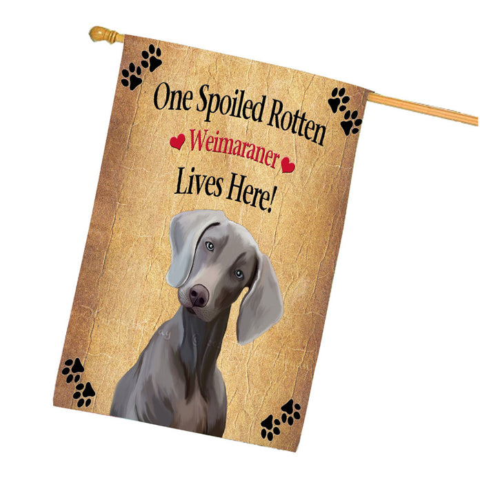 Spoiled Rotten Weimaraner Dog House Flag Outdoor Decorative Double Sided Pet Portrait Weather Resistant Premium Quality Animal Printed Home Decorative Flags 100% Polyester FLG68576