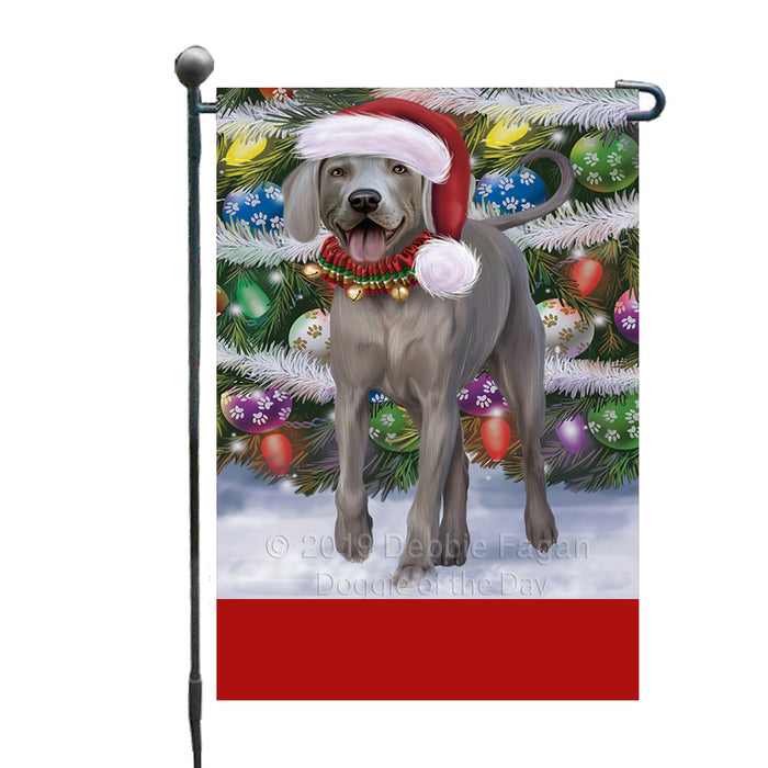 Personalized Trotting in the Snow Weimaraner Dog Custom Garden Flags GFLG-DOTD-A60810