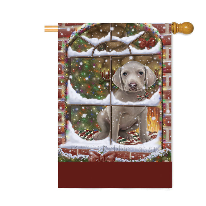 Personalized Please Come Home For Christmas Weimaraner Dog Sitting In Window Custom House Flag FLG-DOTD-A60270