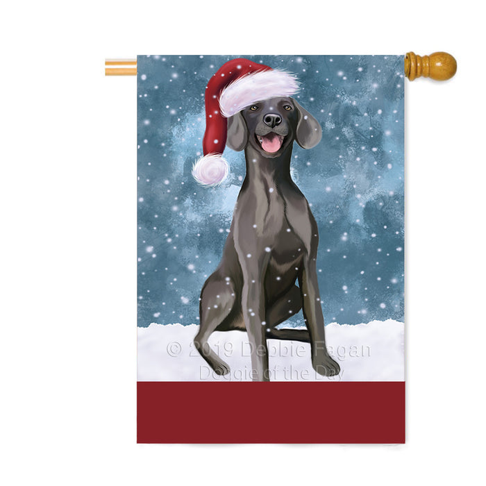 Personalized Let It Snow Happy Holidays Weimaraner Dog Custom House Flag FLG-DOTD-A62534