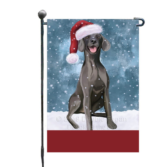 Personalized Let It Snow Happy Holidays Weimaraner Dog Custom Garden Flags GFLG-DOTD-A62478