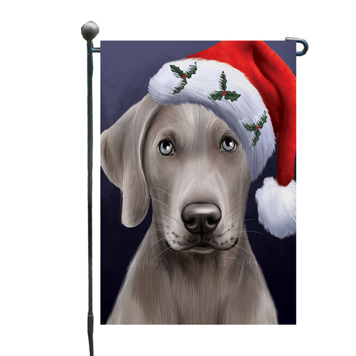 Christmas Santa Hat Weimaraner Dog Garden Flags Outdoor Decor for Homes and Gardens Double Sided Garden Yard Spring Decorative Vertical Home Flags Garden Porch Lawn Flag for Decorations