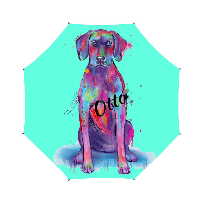 Custom Pet Name Personalized Watercolor Weimaraner DogSemi-Automatic Foldable Umbrella