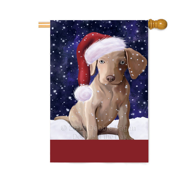 Personalized Let It Snow Happy Holidays Weimaraner Dog Custom House Flag FLG-DOTD-A62535