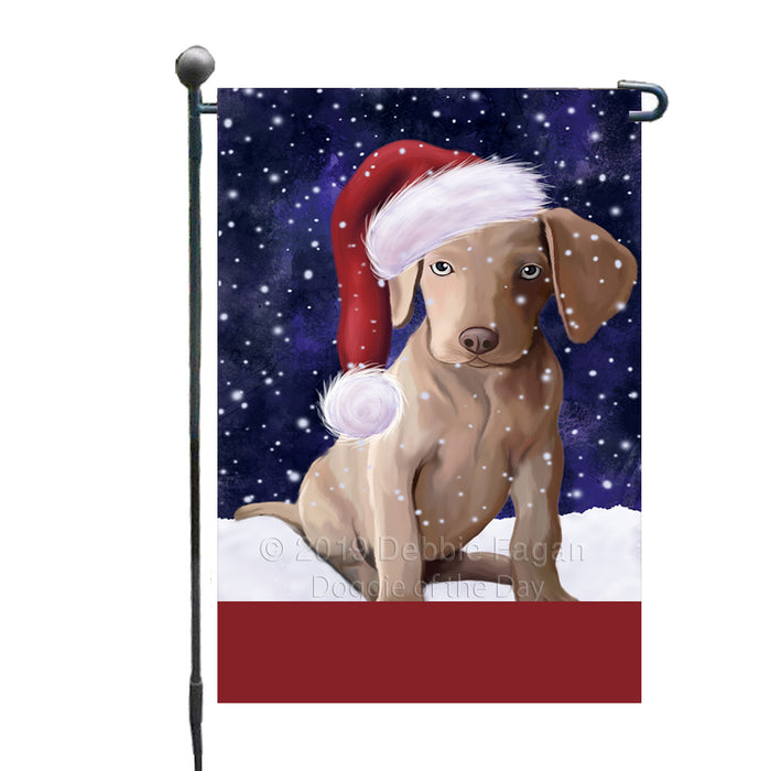 Personalized Let It Snow Happy Holidays Weimaraner Dog Custom Garden Flags GFLG-DOTD-A62479