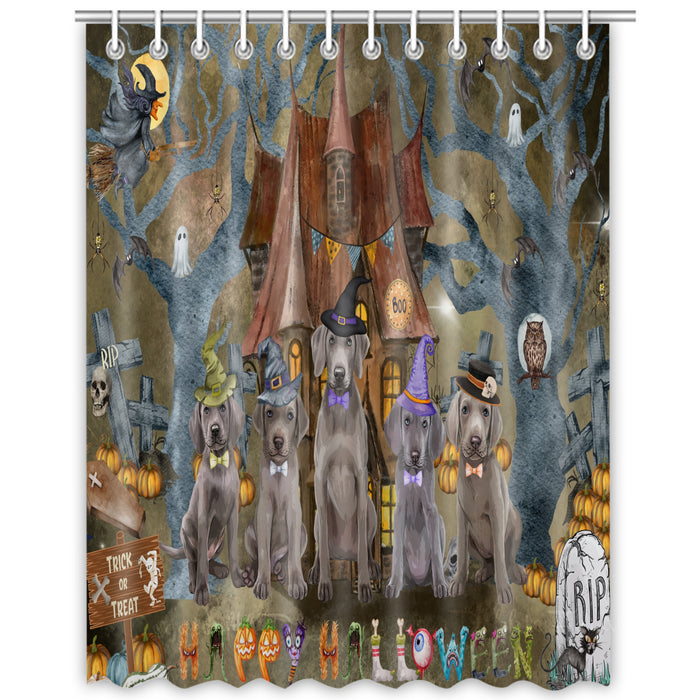 Weimaraner Shower Curtain: Explore a Variety of Designs, Halloween Bathtub Curtains for Bathroom with Hooks, Personalized, Custom, Gift for Pet and Dog Lovers