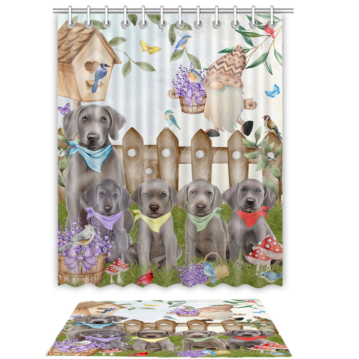 Weimaraner Shower Curtain & Bath Mat Set, Bathroom Decor Curtains with hooks and Rug, Explore a Variety of Designs, Personalized, Custom, Dog Lover's Gifts