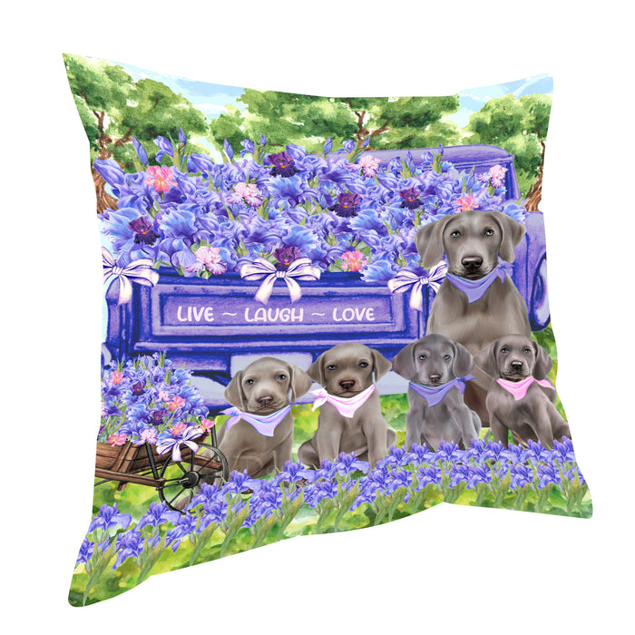 Weimaraner Throw Pillow: Explore a Variety of Designs, Cushion Pillows for Sofa Couch Bed, Personalized, Custom, Dog Lover's Gifts
