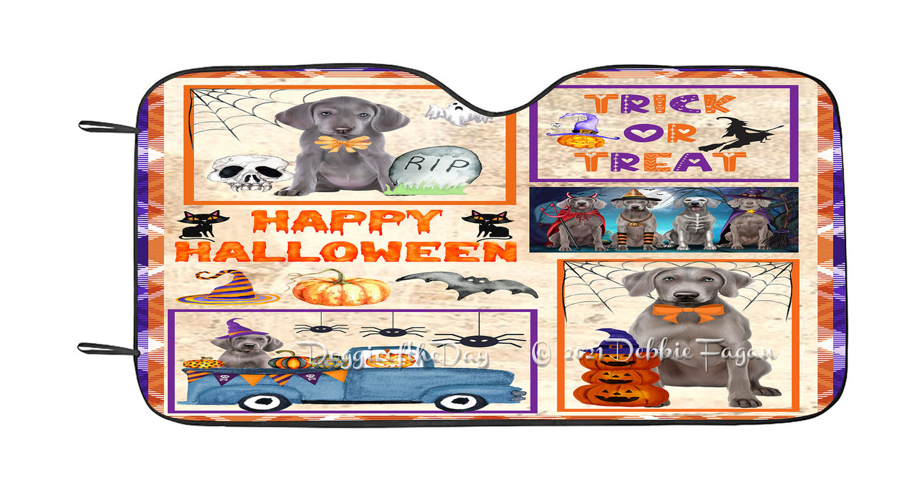 Happy Halloween Trick or Treat Weimaraner Dogs Car Sun Shade Cover Curtain