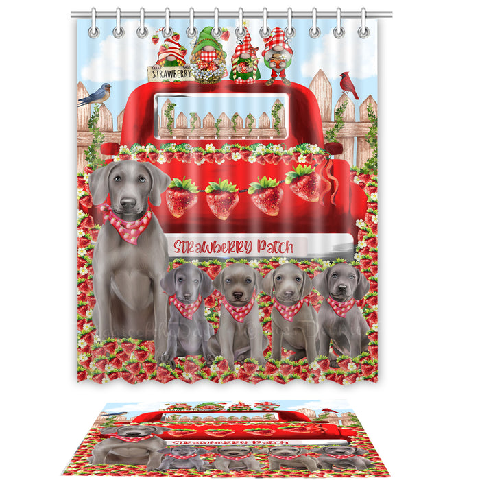 Weimaraner Shower Curtain & Bath Mat Set: Explore a Variety of Designs, Custom, Personalized, Curtains with hooks and Rug Bathroom Decor, Gift for Dog and Pet Lovers
