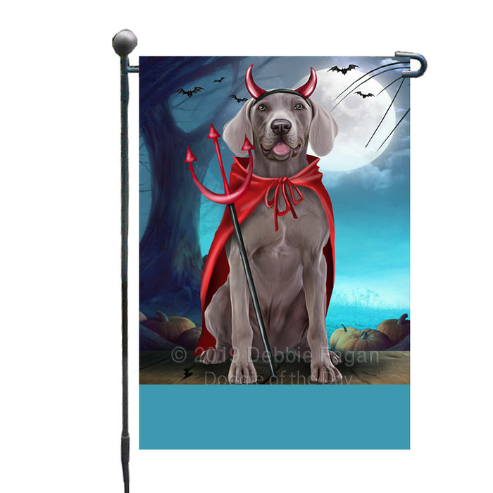 Personalized Happy Halloween Trick or Treat Weimaraner Dog Devil Custom Garden Flag GFLG64492