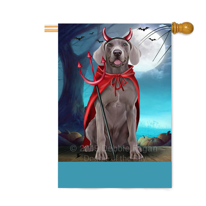 Personalized Happy Halloween Trick or Treat Weimaraner Dog Devil Custom House Flag FLG64183