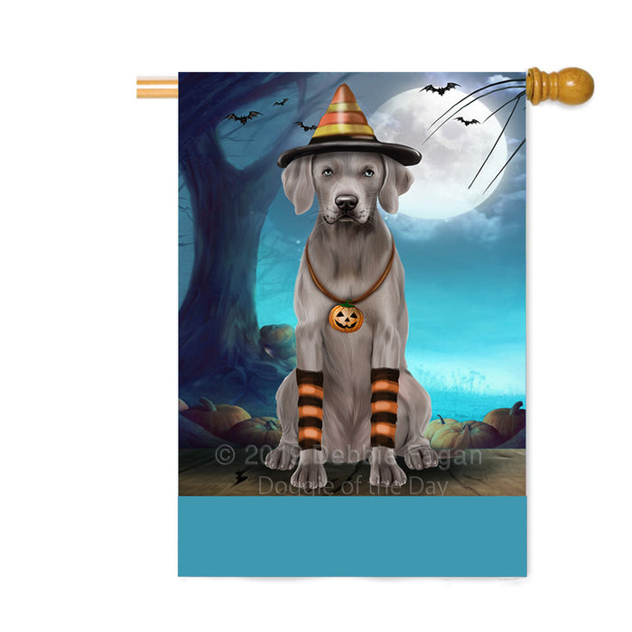 Personalized Happy Halloween Trick or Treat Weimaraner Dog Candy Corn Custom House Flag FLG64128